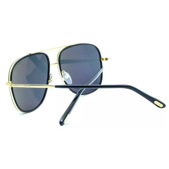 Tom Ford Benton TF0693 Aviator Sunglasses/Case in Black NWT $495 - Picture 12 of 13